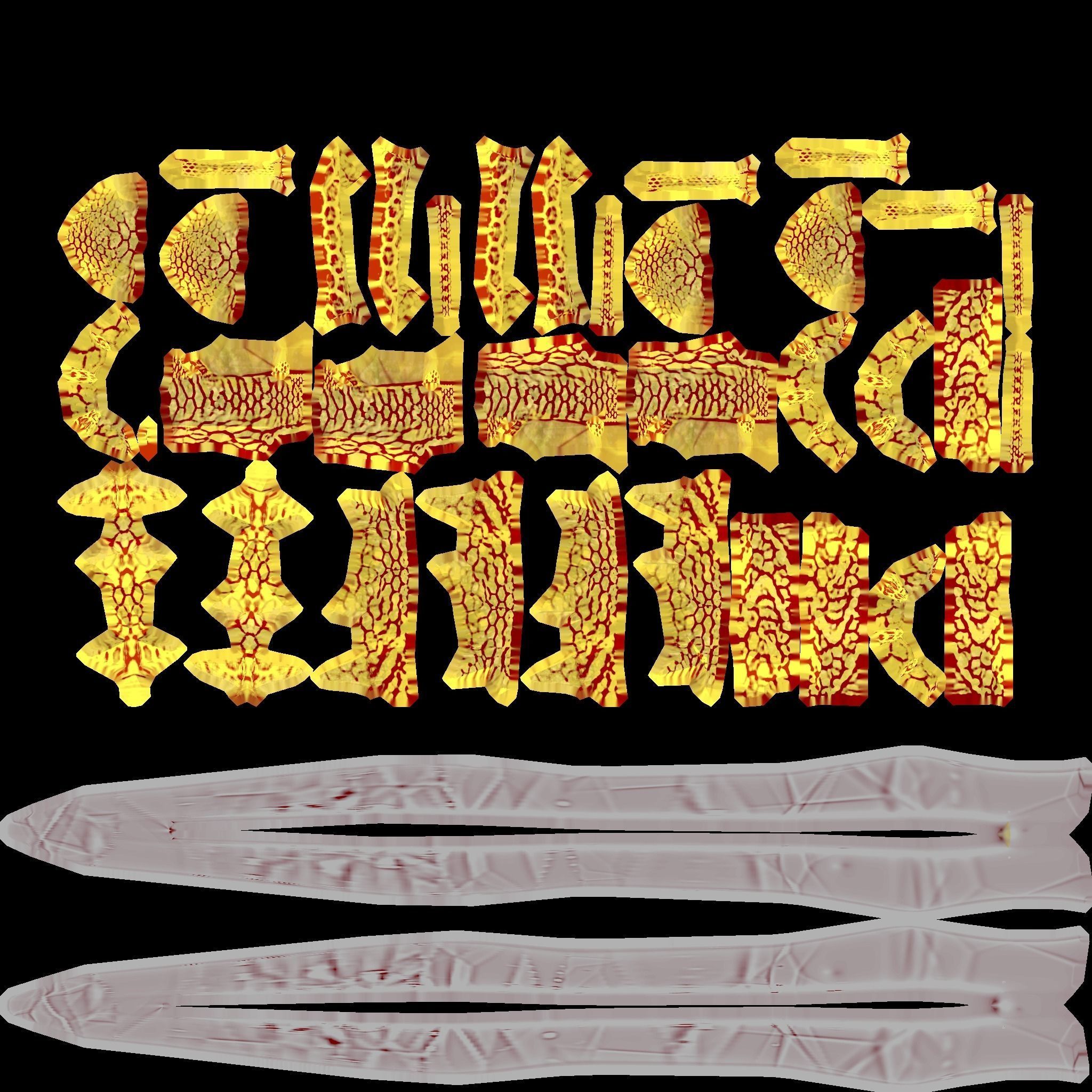 Low Poly Swords four Low-poly 3D model_10