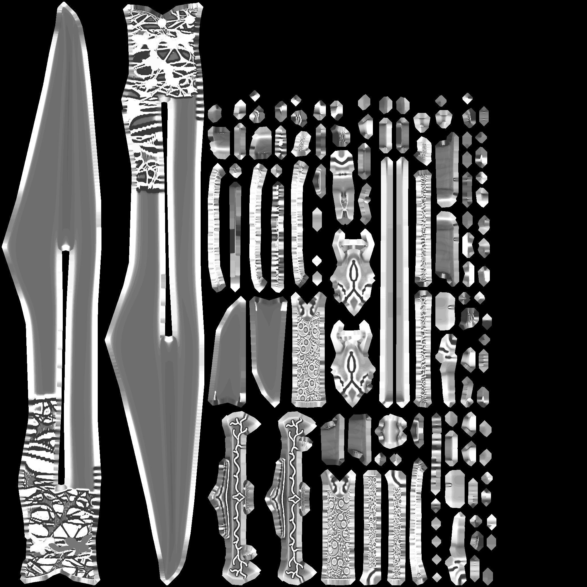 Low Poly Swords four Low-poly 3D model_15