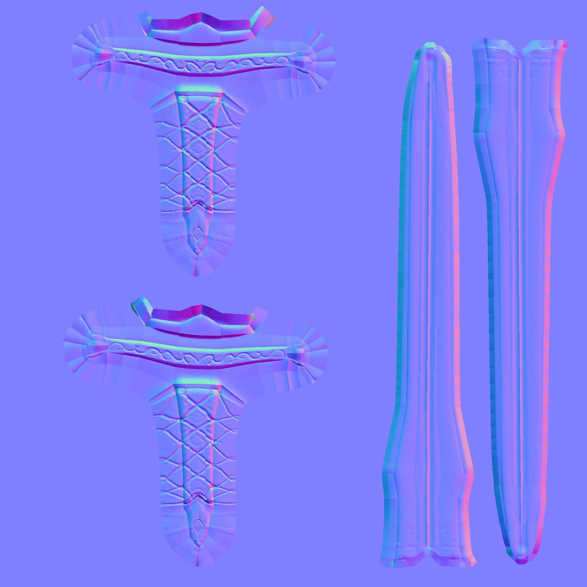 Low Poly Swords four Low-poly 3D model_6