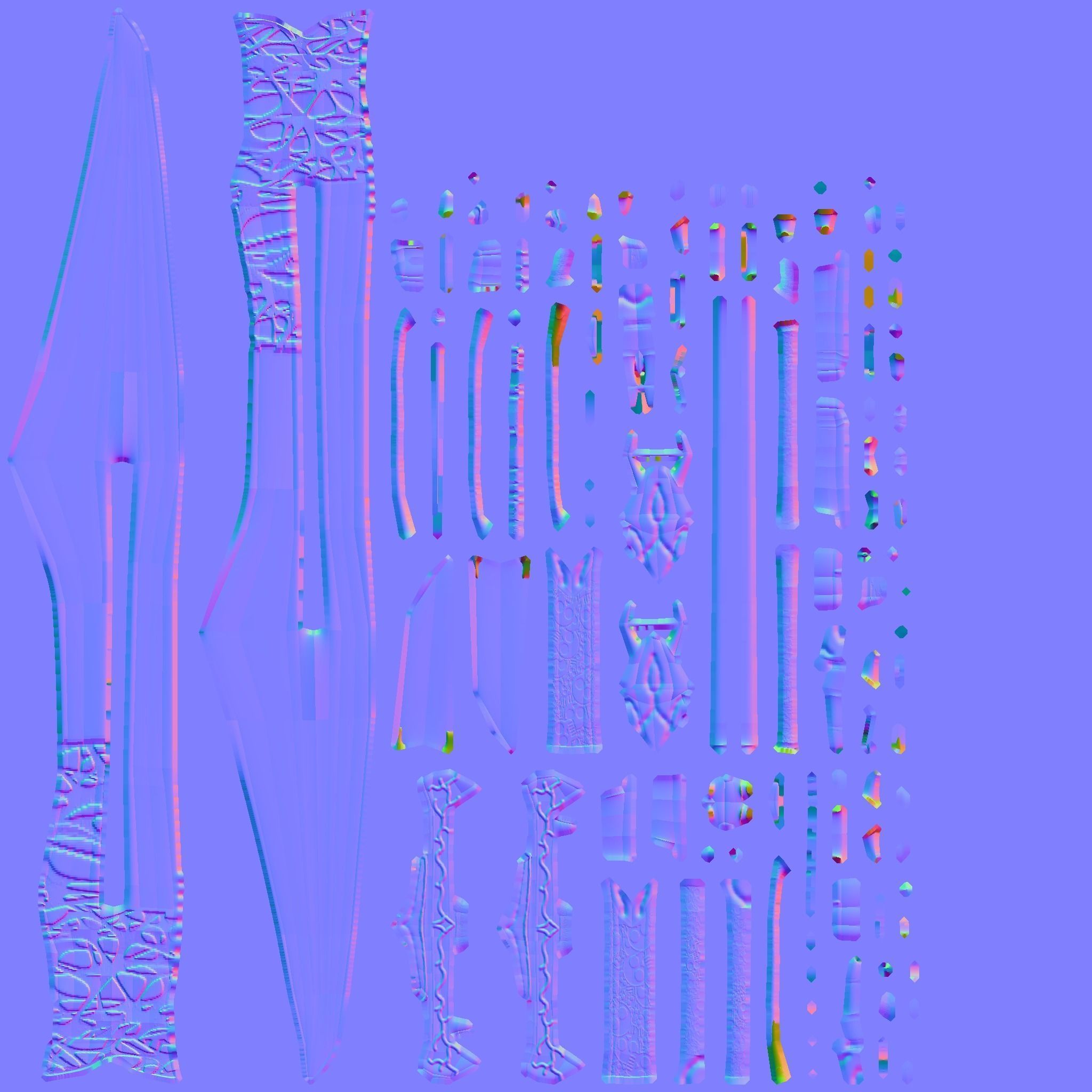 Low Poly Swords four Low-poly 3D model_14