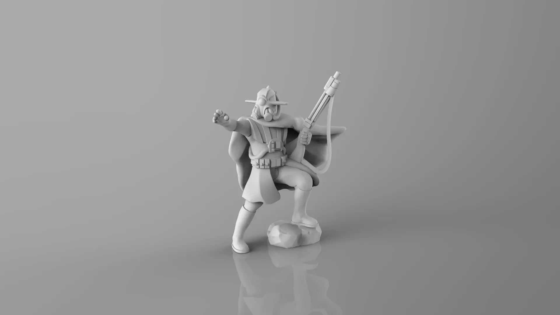 The Eye miniature of man holding sword 3D print model_0