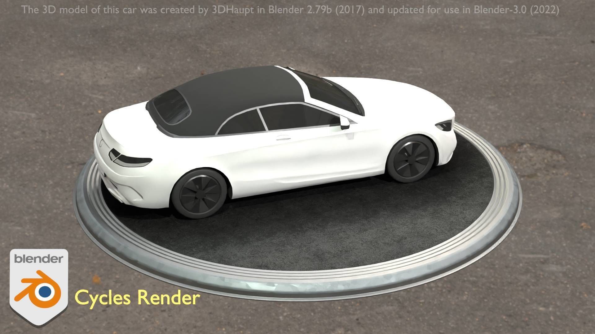 City Car 22 Upper Class Type-A White Low-poly 3D model_59