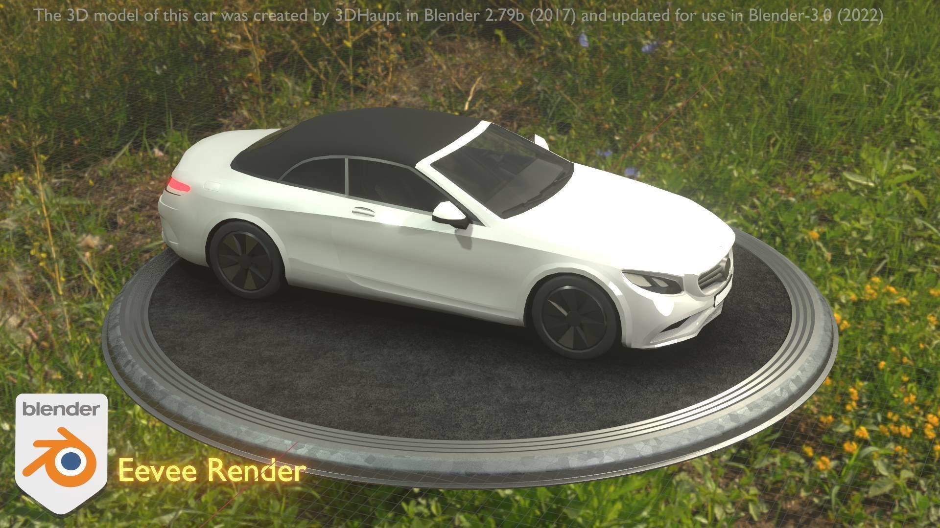 City Car 22 Upper Class Type-A White Low-poly 3D model_12