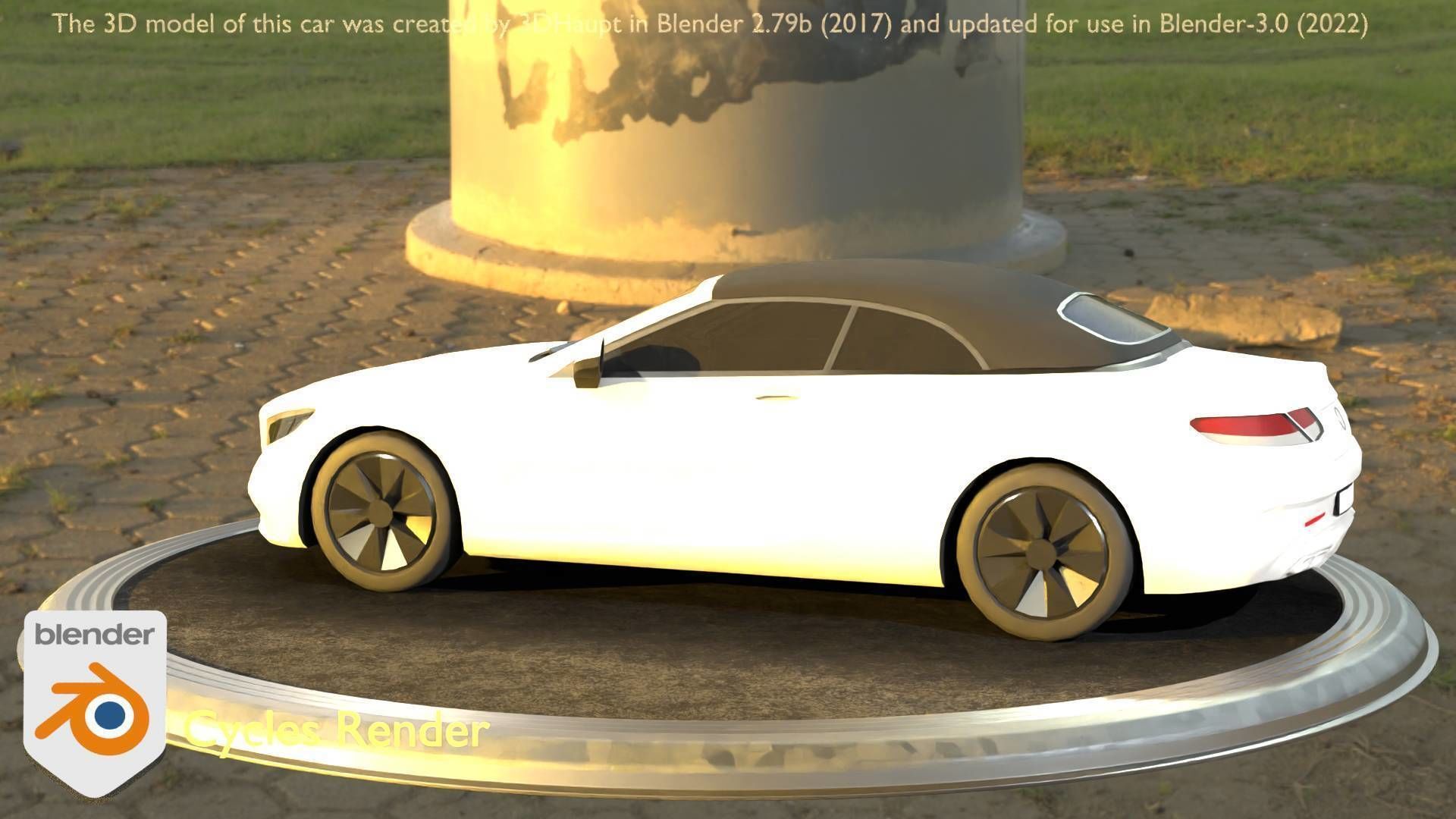 City Car 22 Upper Class Type-A White Low-poly 3D model_68