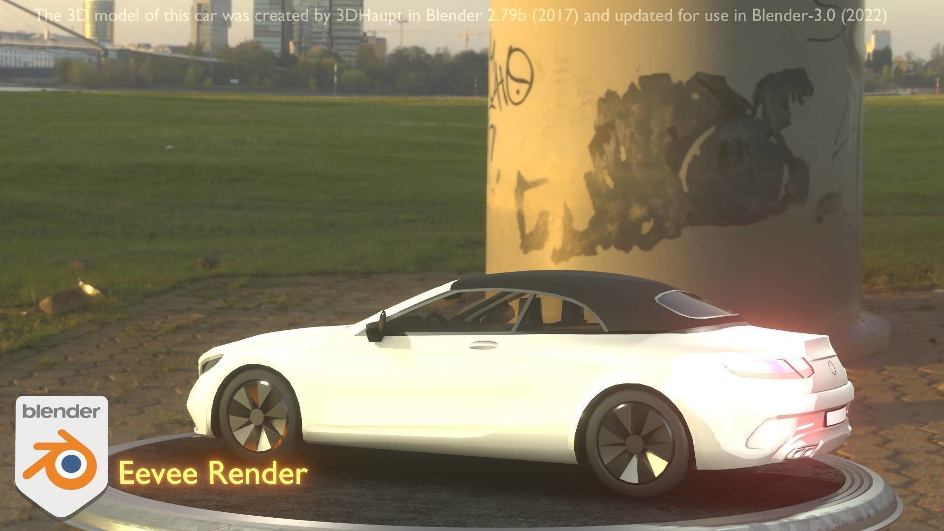 City Car 22 Upper Class Type-A White Low-poly 3D model_10