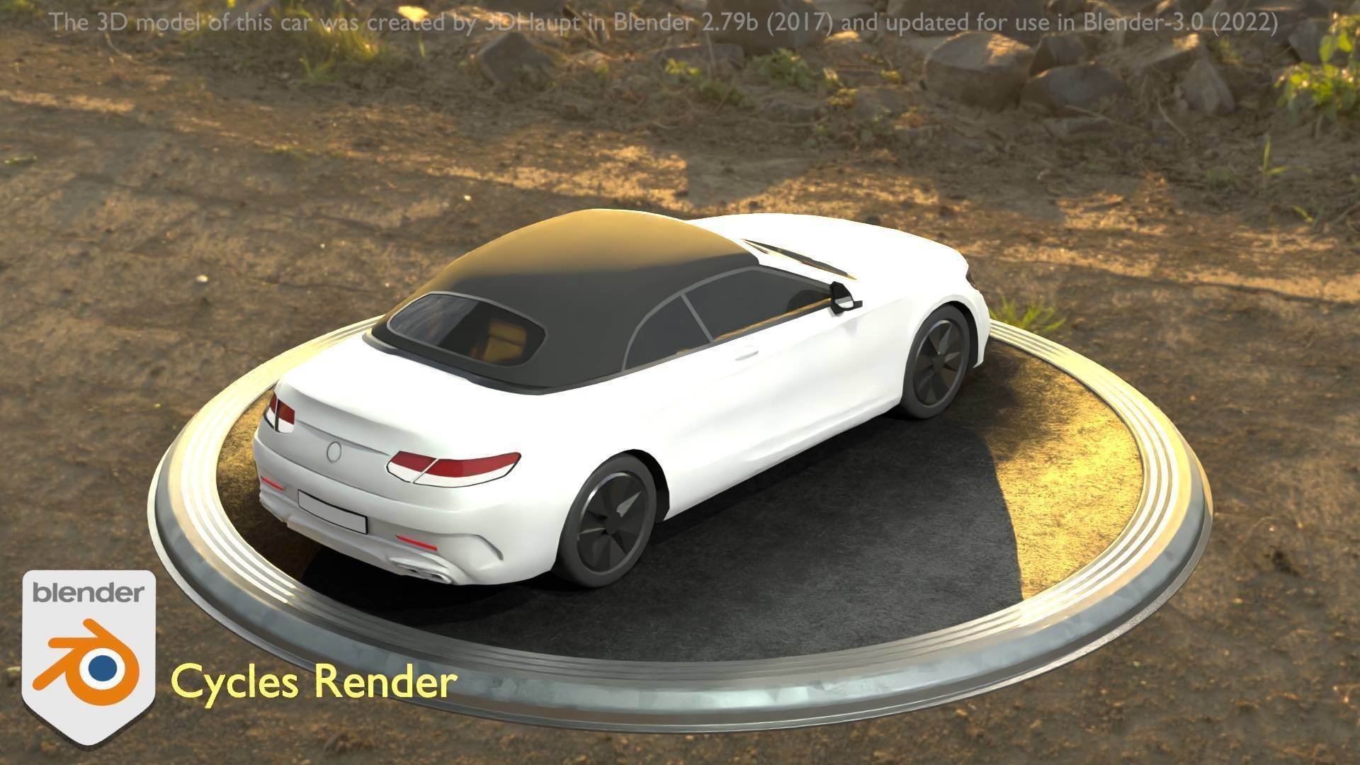 City Car 22 Upper Class Type-A White Low-poly 3D model_30