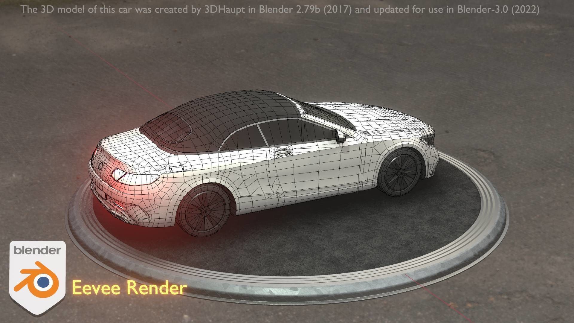 City Car 22 Upper Class Type-A White Low-poly 3D model_15