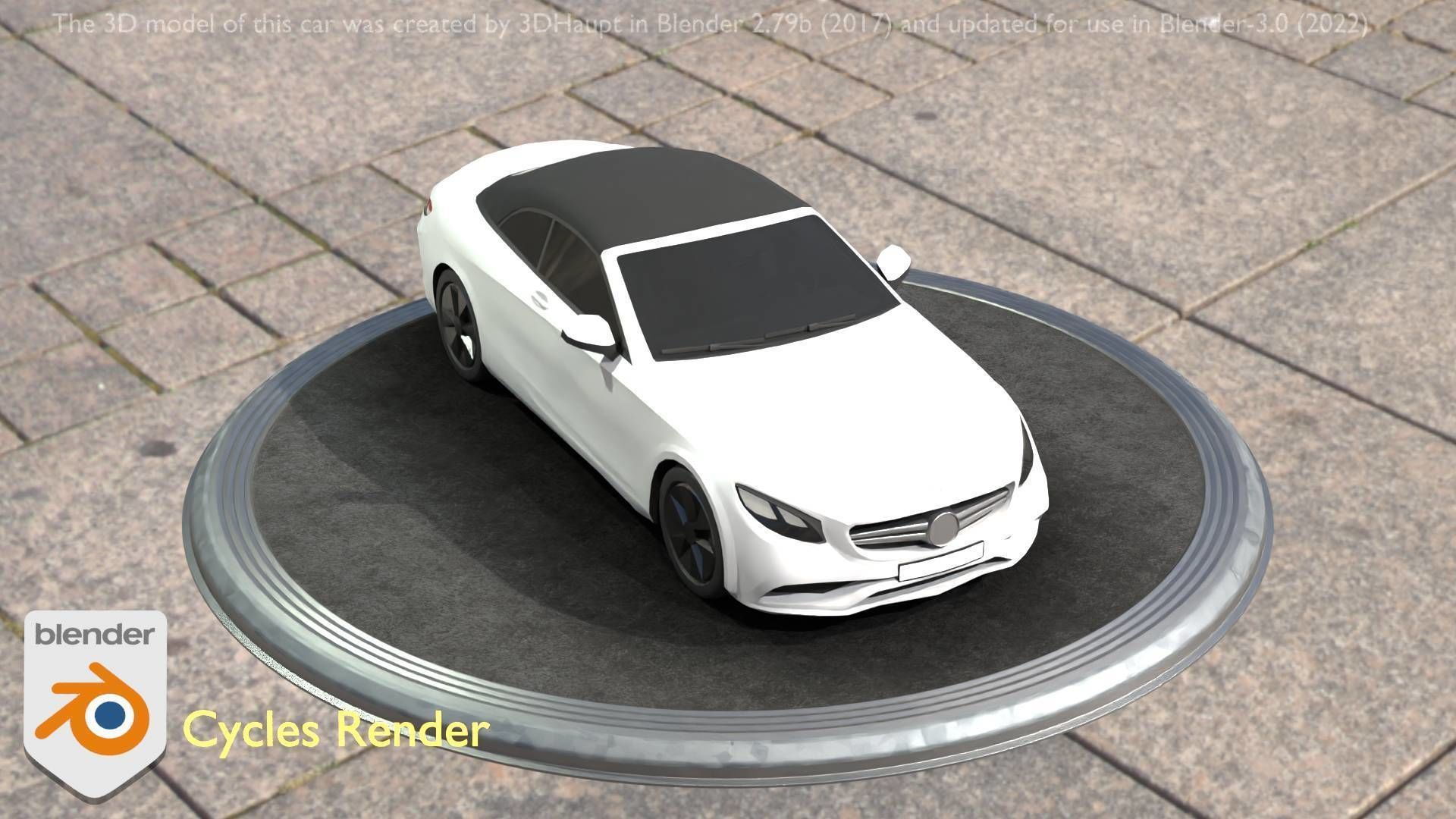 City Car 22 Upper Class Type-A White Low-poly 3D model_75