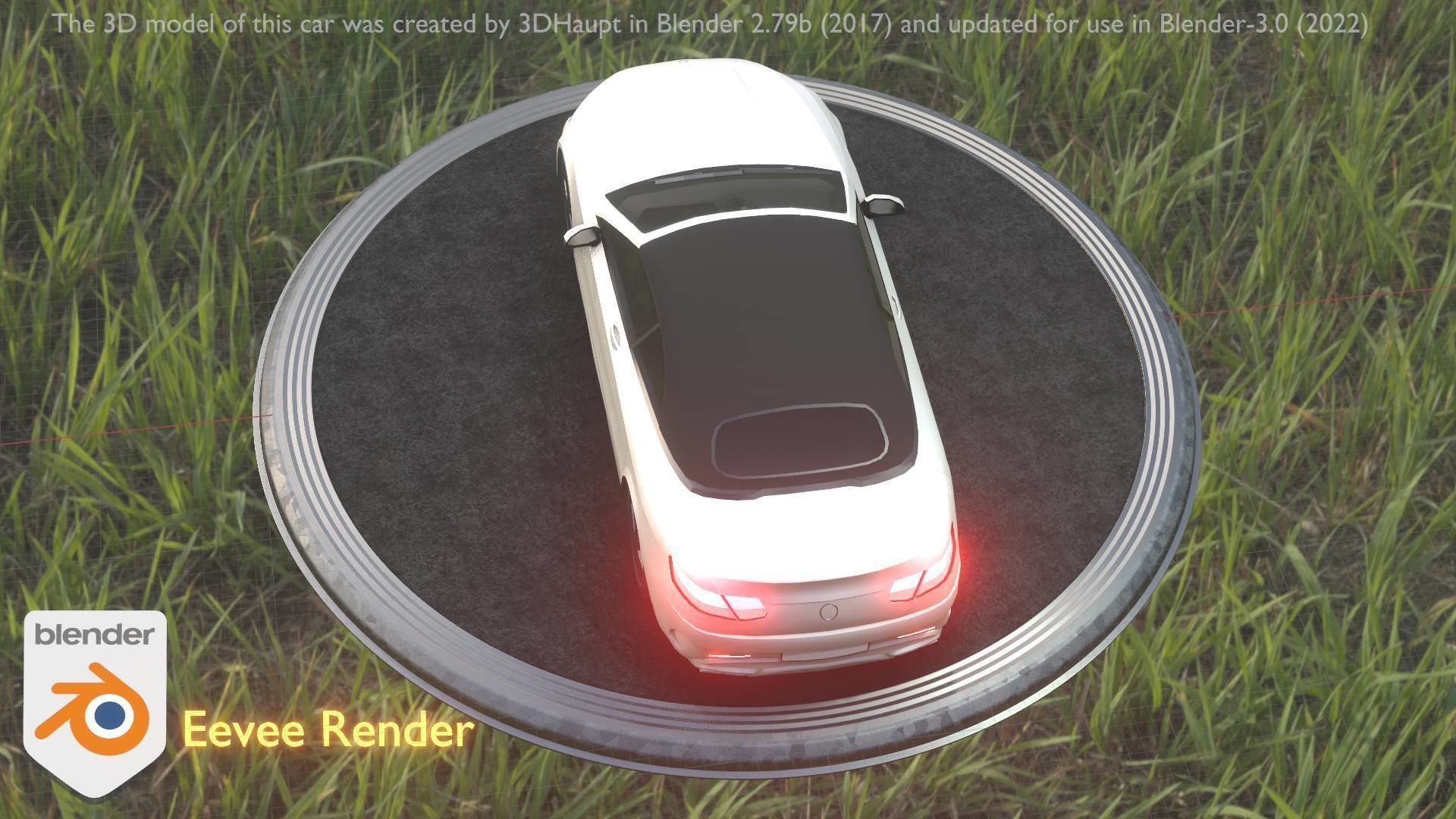 City Car 22 Upper Class Type-A White Low-poly 3D model_84