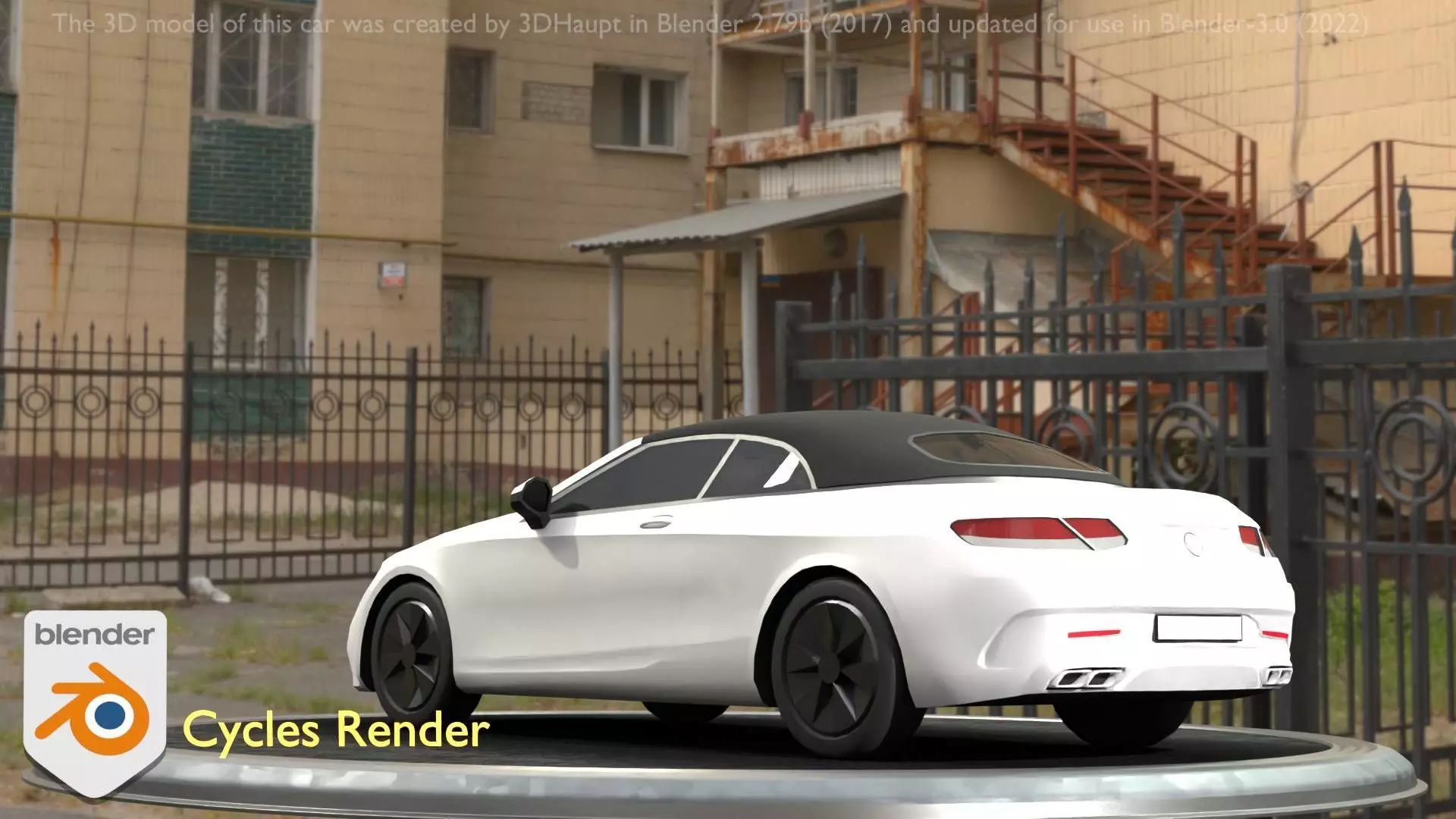 City Car 22 Upper Class Type-A White Low-poly 3D model_0