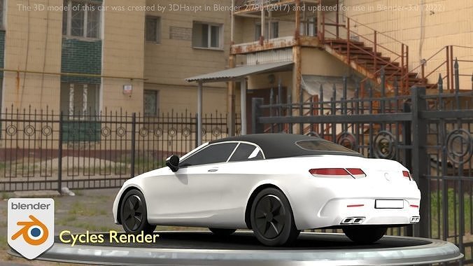 City Car 22 Upper Class Type-A White Low-poly 3D model