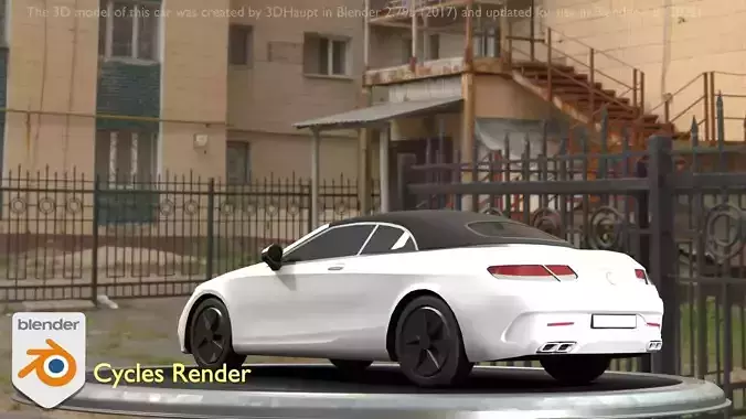 City Car 22 Upper Class Type-A White Low-poly 3D model