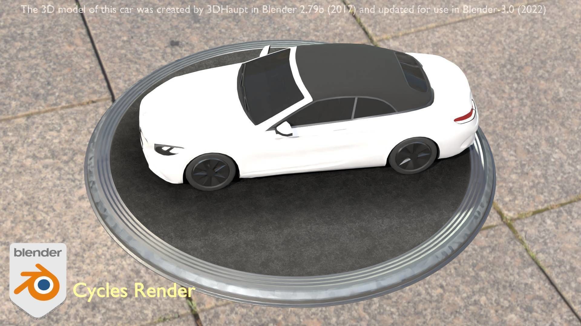 City Car 22 Upper Class Type-A White Low-poly 3D model_39