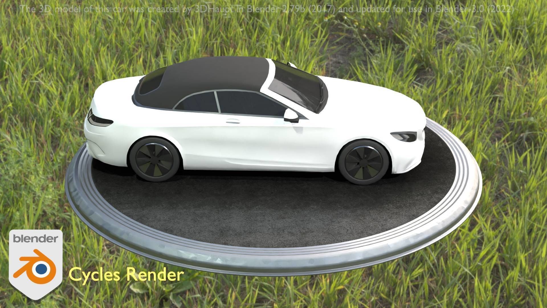 City Car 22 Upper Class Type-A White Low-poly 3D model_20