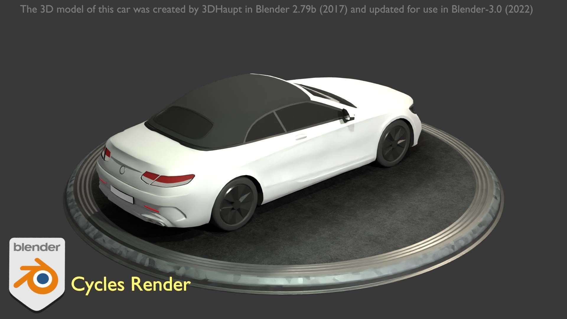 City Car 22 Upper Class Type-A White Low-poly 3D model_18