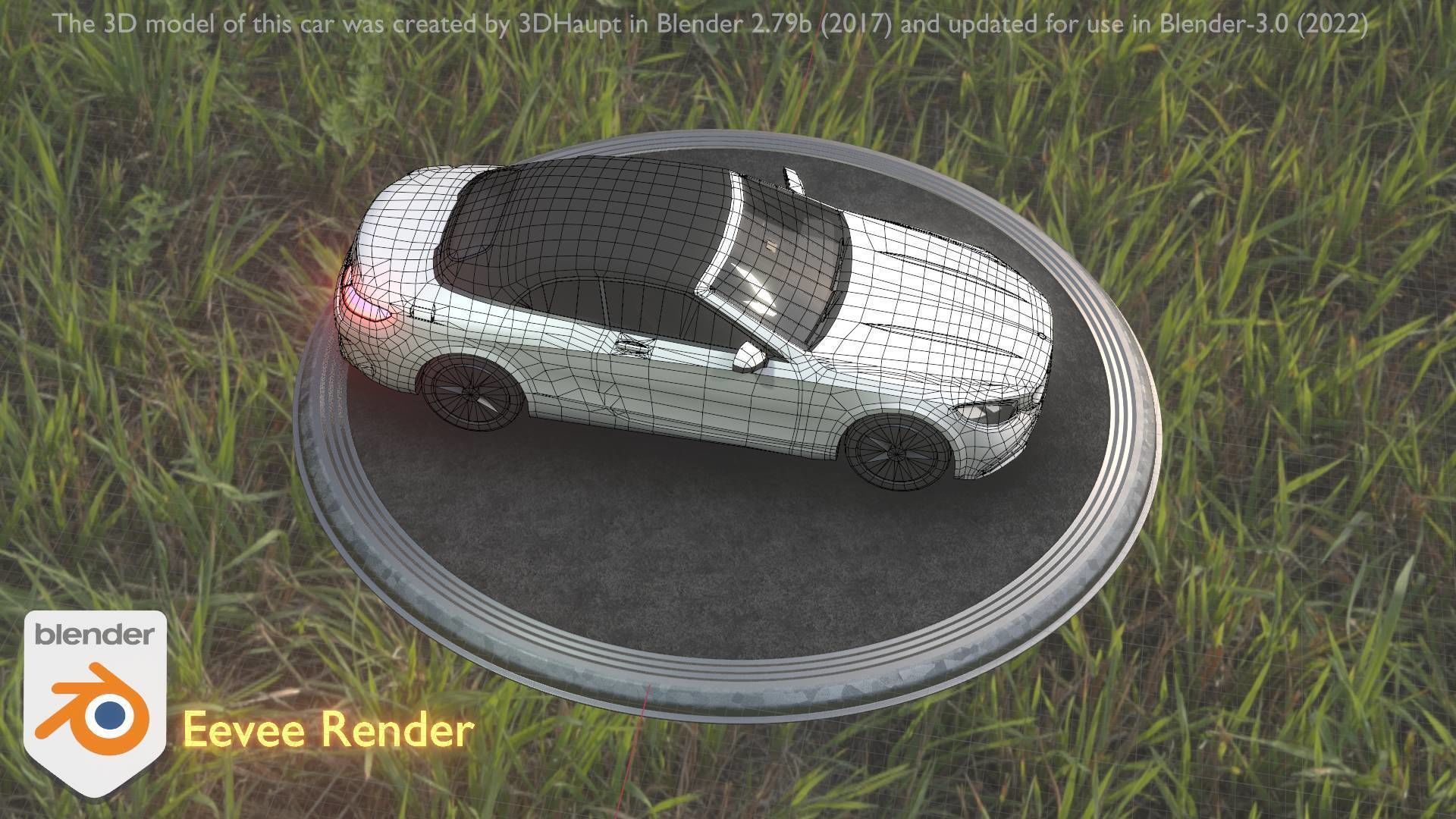 City Car 22 Upper Class Type-A White Low-poly 3D model_47