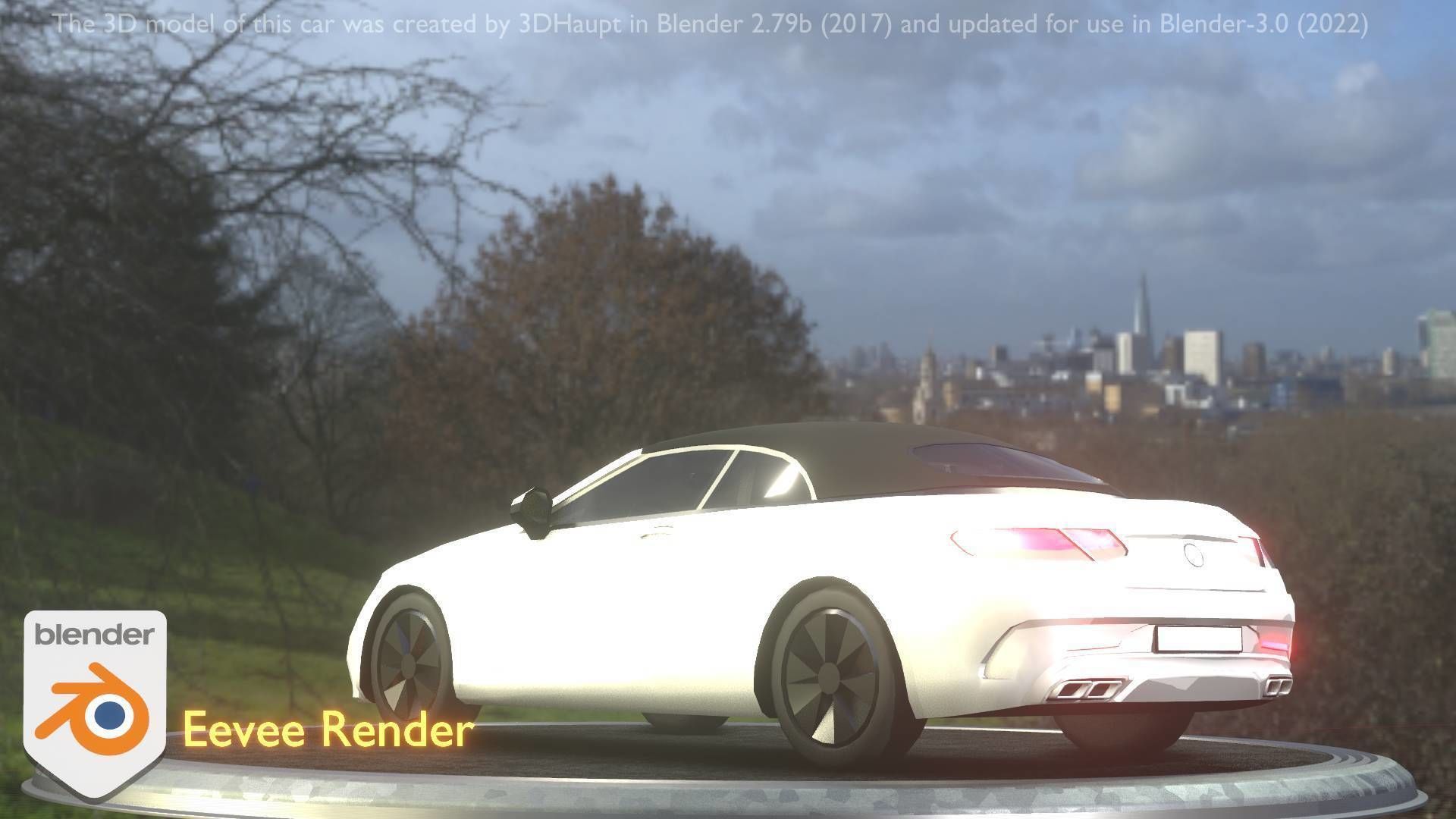 City Car 22 Upper Class Type-A White Low-poly 3D model_55