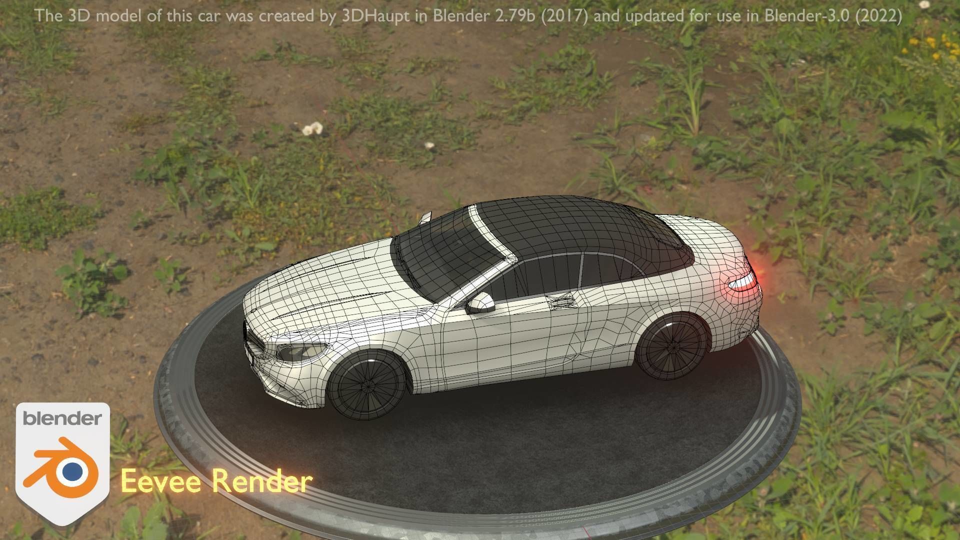 City Car 22 Upper Class Type-A White Low-poly 3D model_96