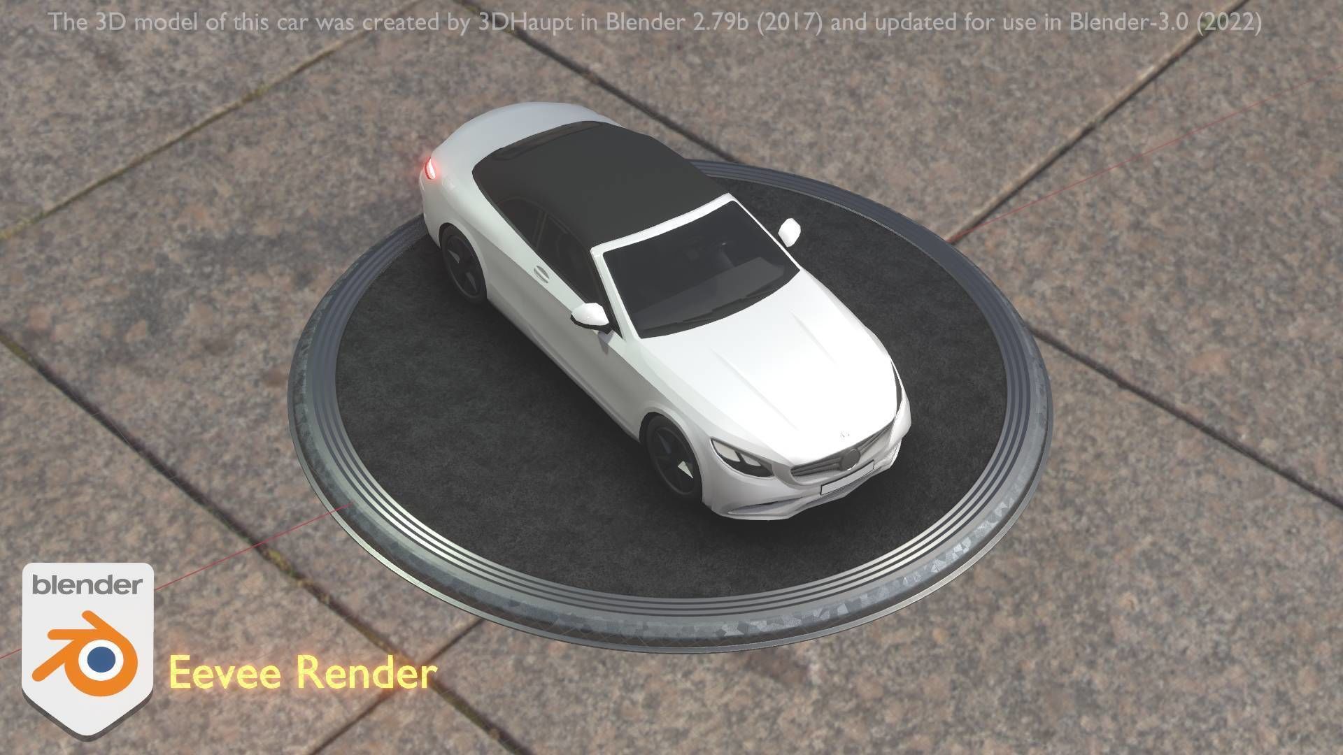 City Car 22 Upper Class Type-A White Low-poly 3D model_49