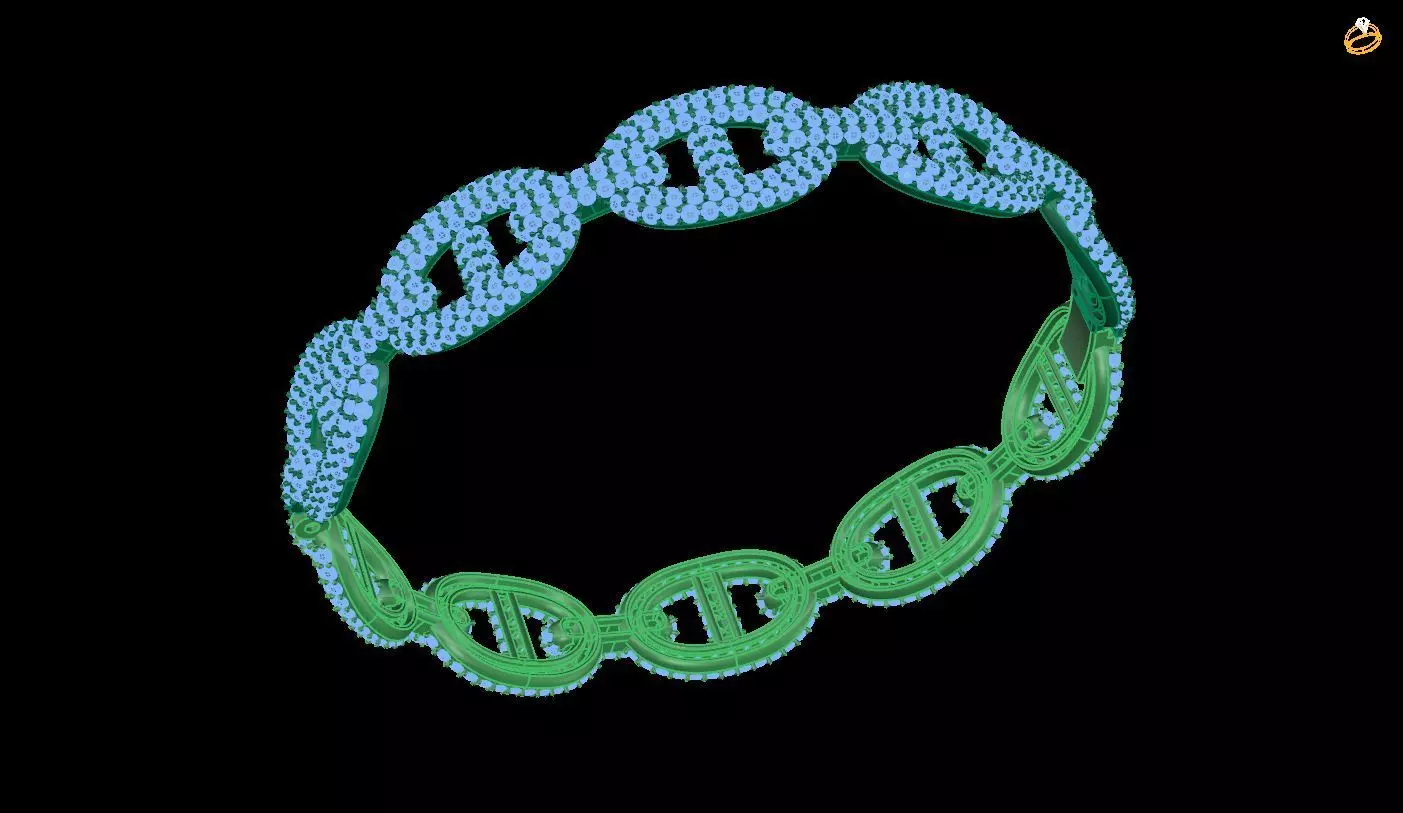 bracelet with diamonds 3D print model_0