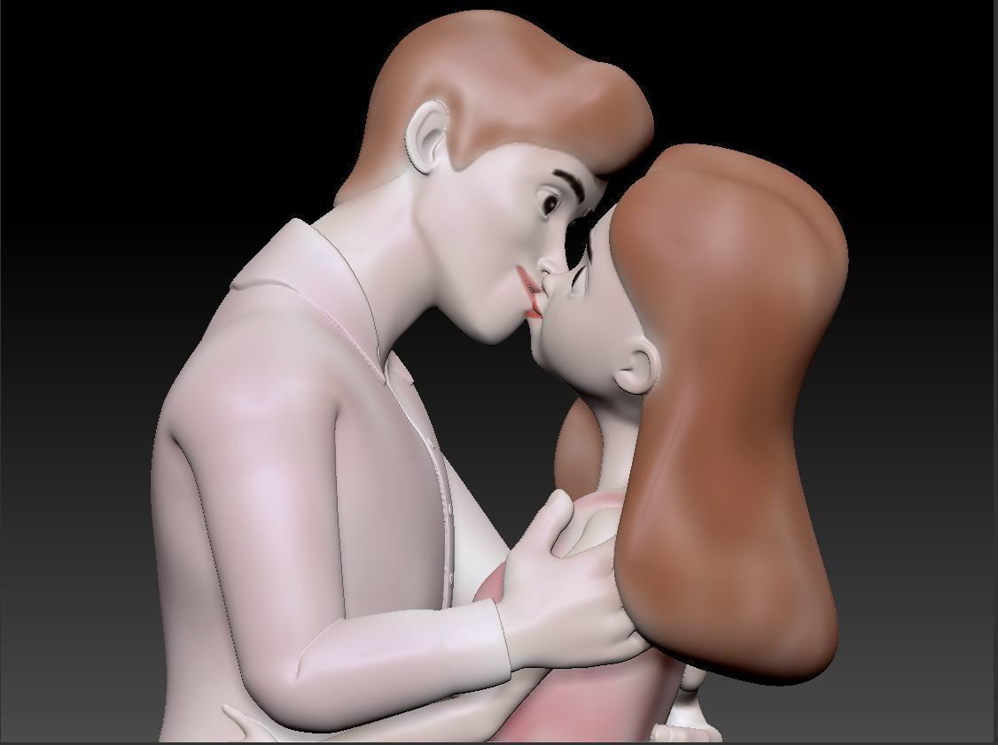 Cute Couple 3D print model 3D print model_2