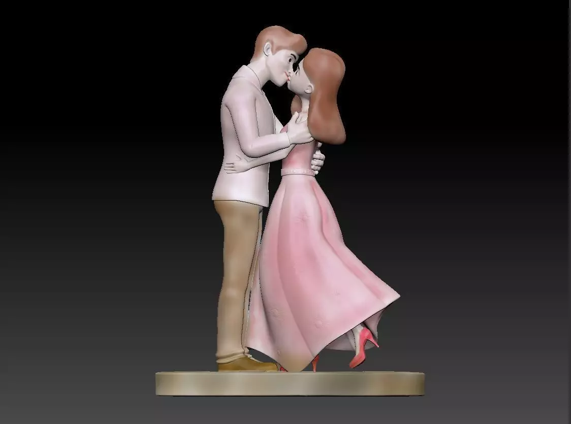 Cute Couple 3D print model 3D print model_0