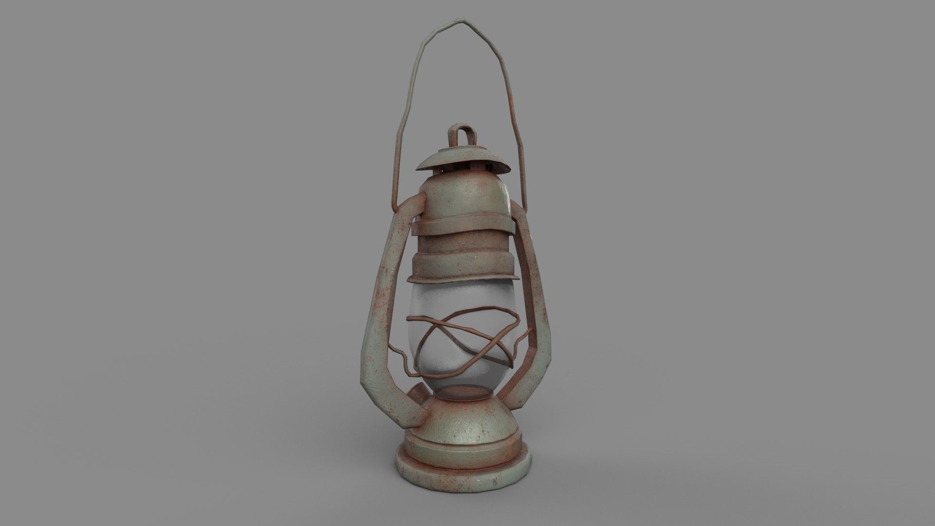 Oil lamp Low-poly 3D model_3