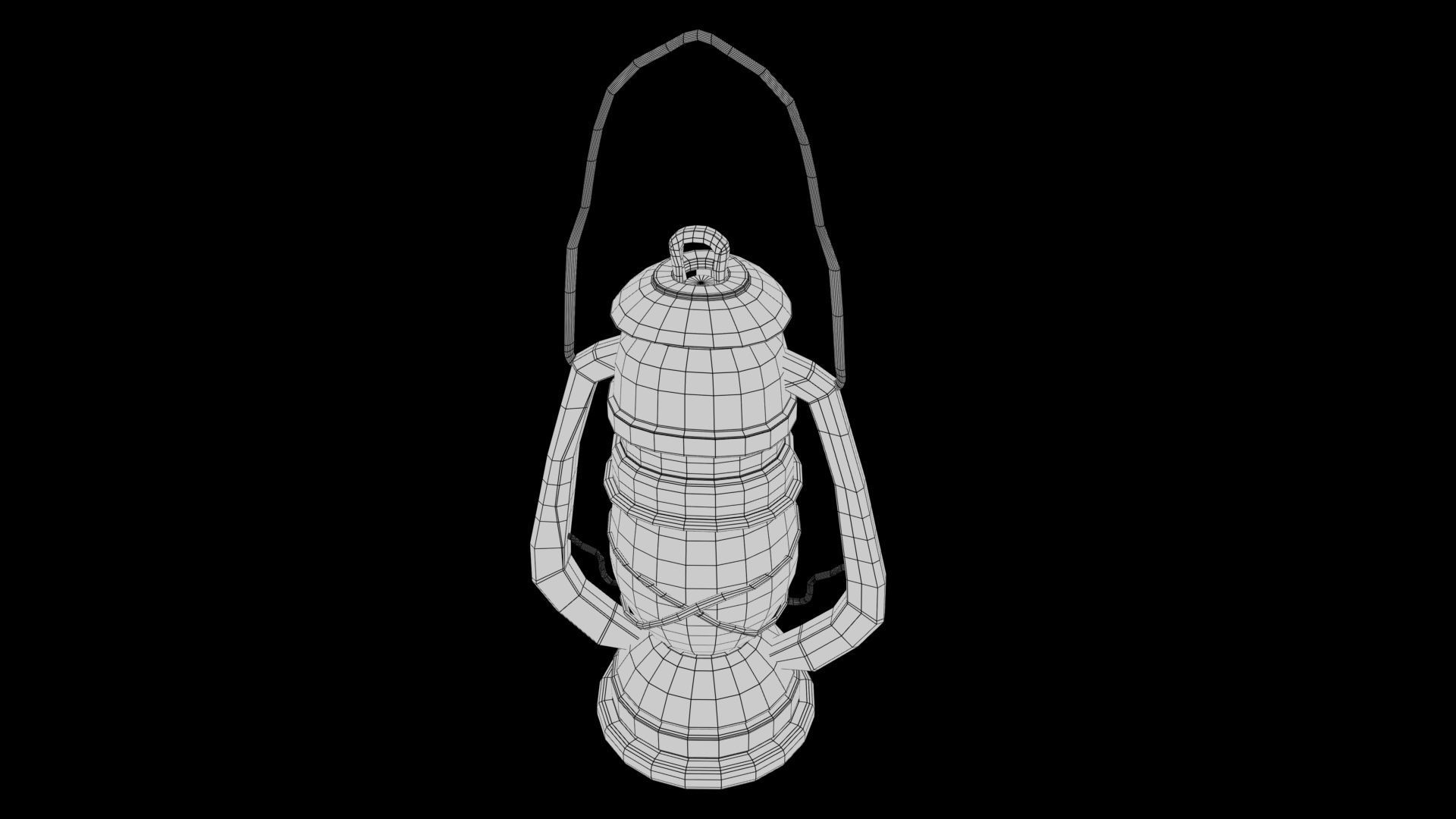 Oil lamp Low-poly 3D model_9