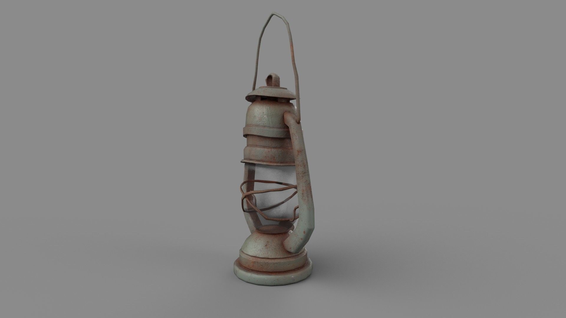 Oil lamp Low-poly 3D model_2