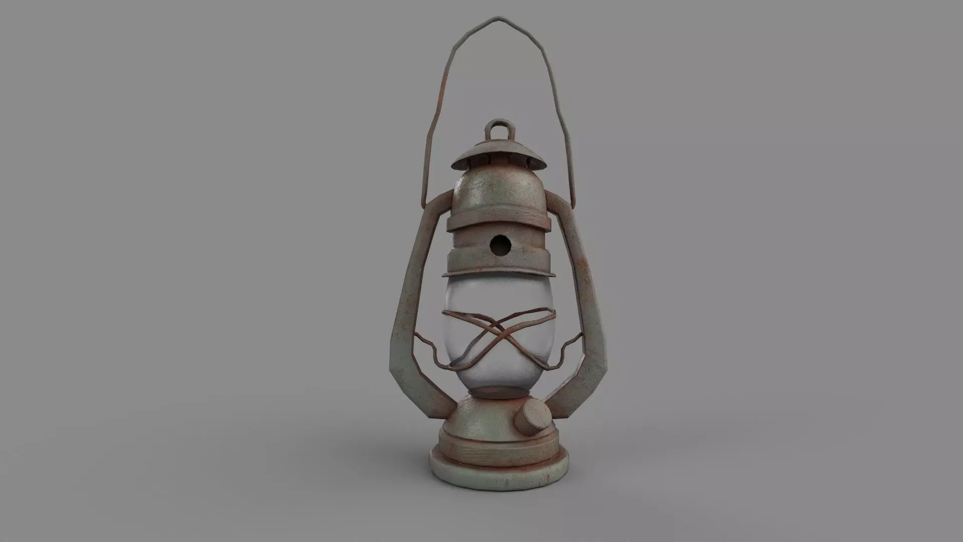 Oil lamp Low-poly 3D model_0