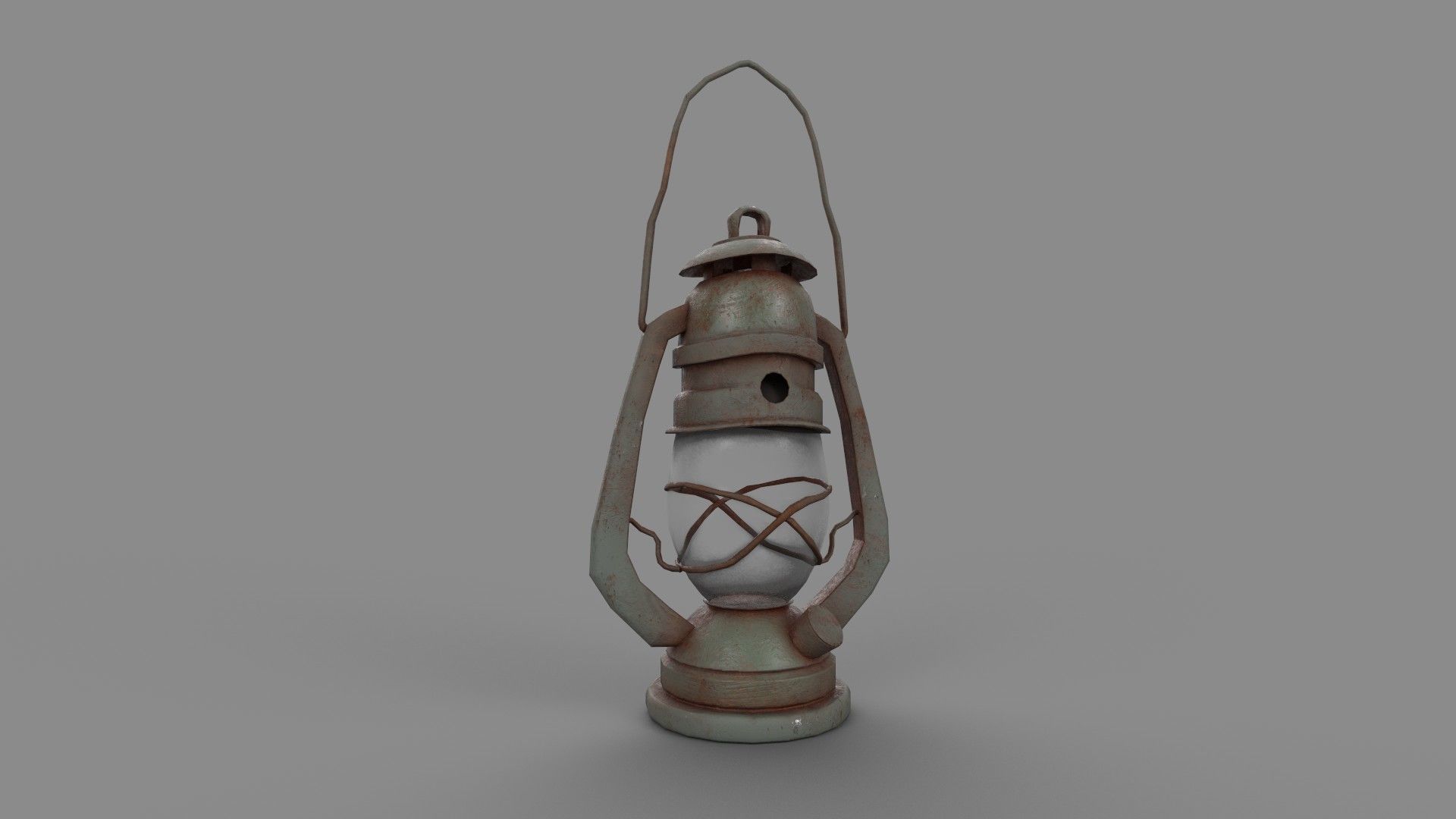 Oil lamp Low-poly 3D model_4