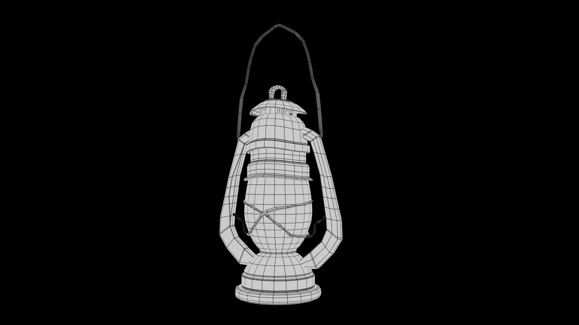 Oil lamp Low-poly 3D model_8