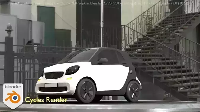 City Car 24 Small Type-E White  Low-poly 3D model