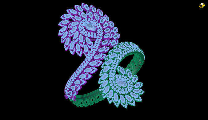 bracelet peacock ring 3D print model