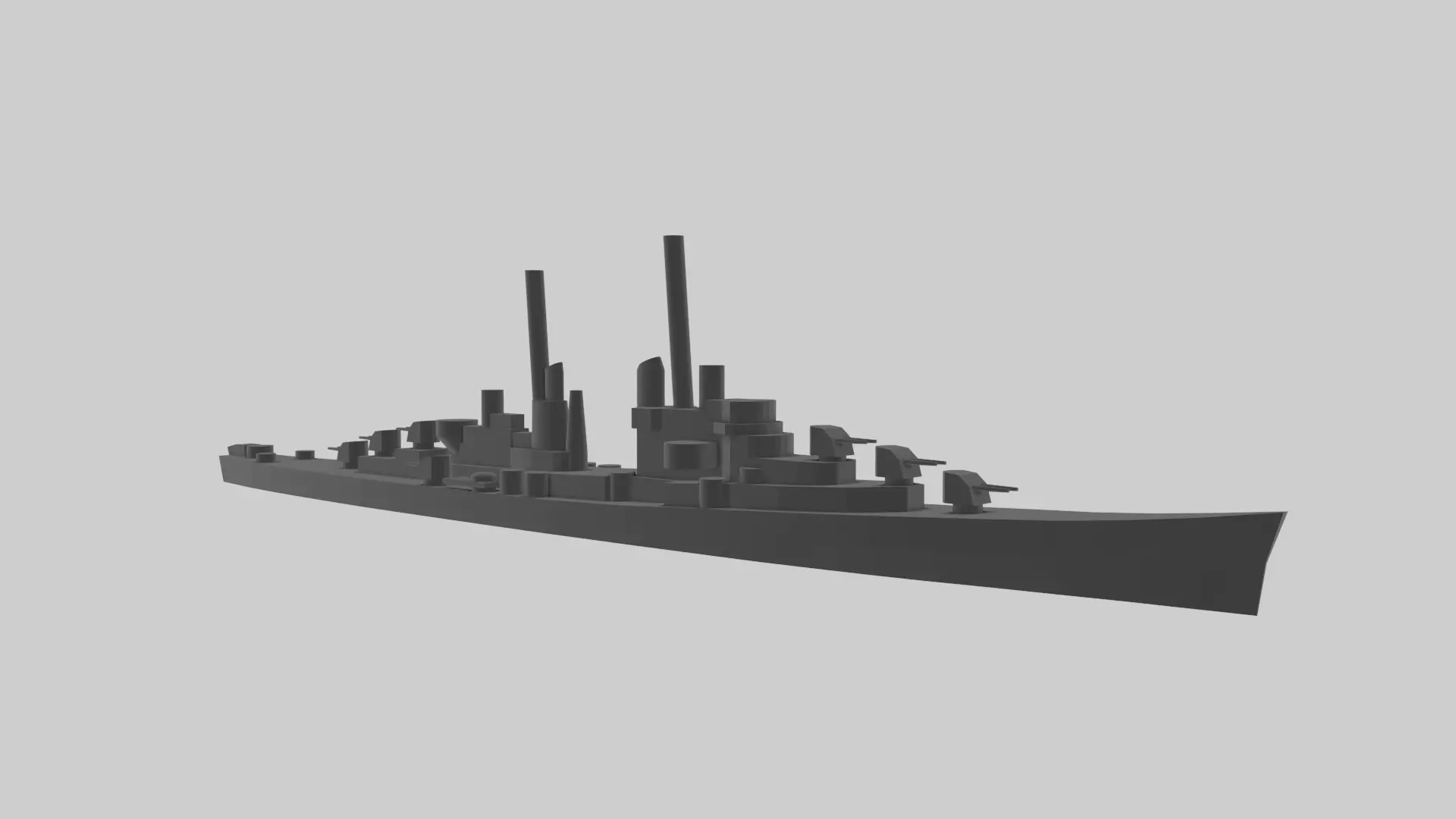 USS Atlanta - Model for small scale printing 3D print model_0