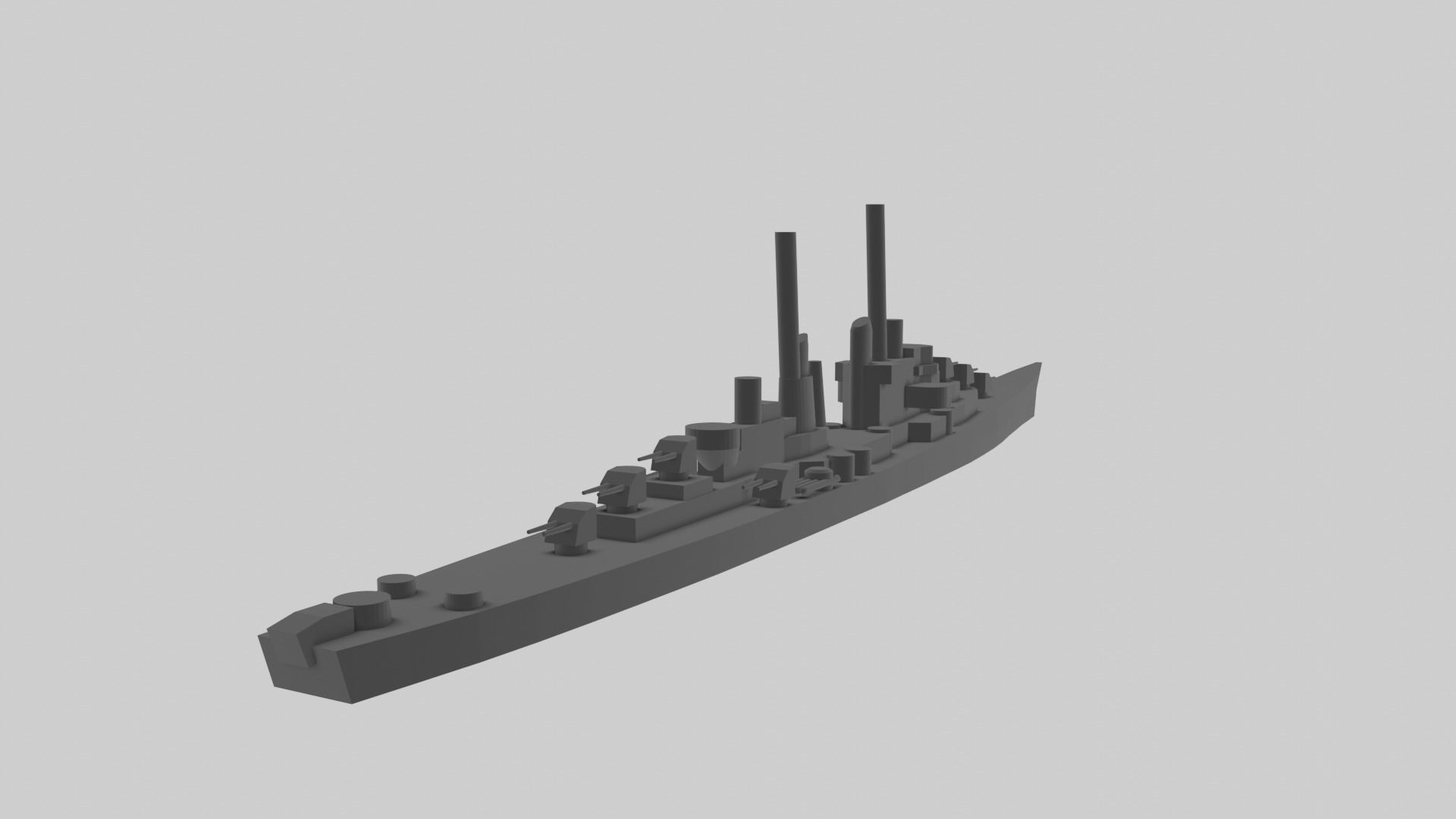 USS Atlanta - Model for small scale printing 3D print model_1