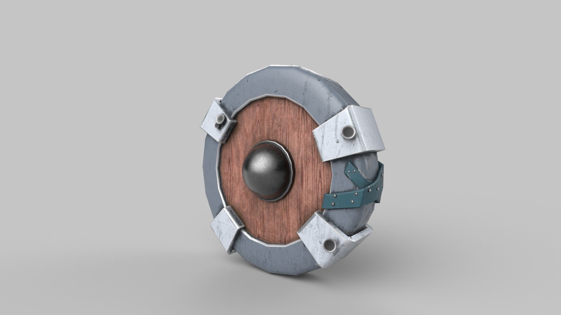 Stylized shield Low-poly 3D model_1