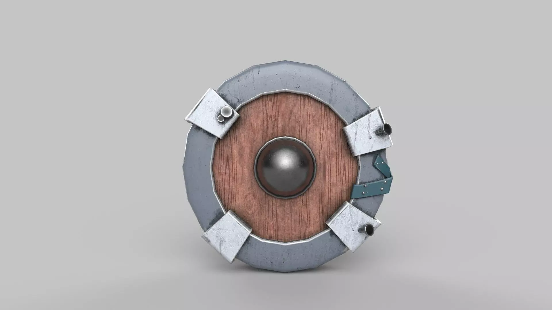 Stylized shield Low-poly 3D model_0