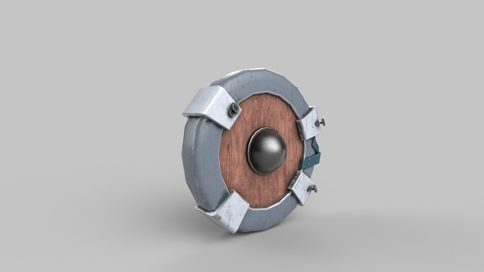 Stylized shield Low-poly 3D model_2