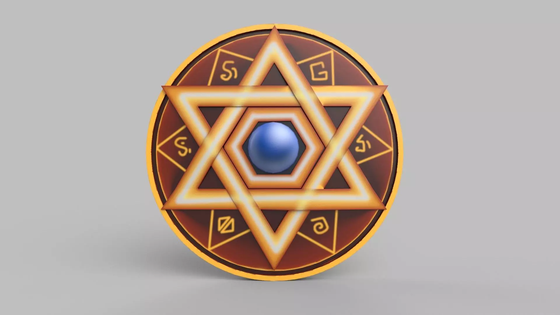 Stylized shield Low-poly 3D model_0