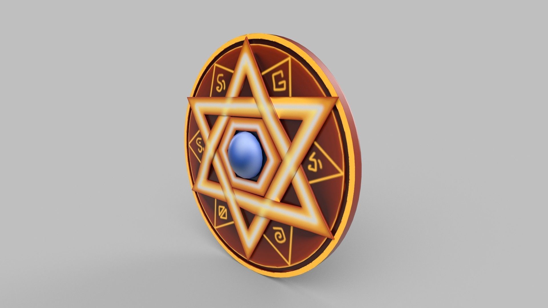 Stylized shield Low-poly 3D model_2