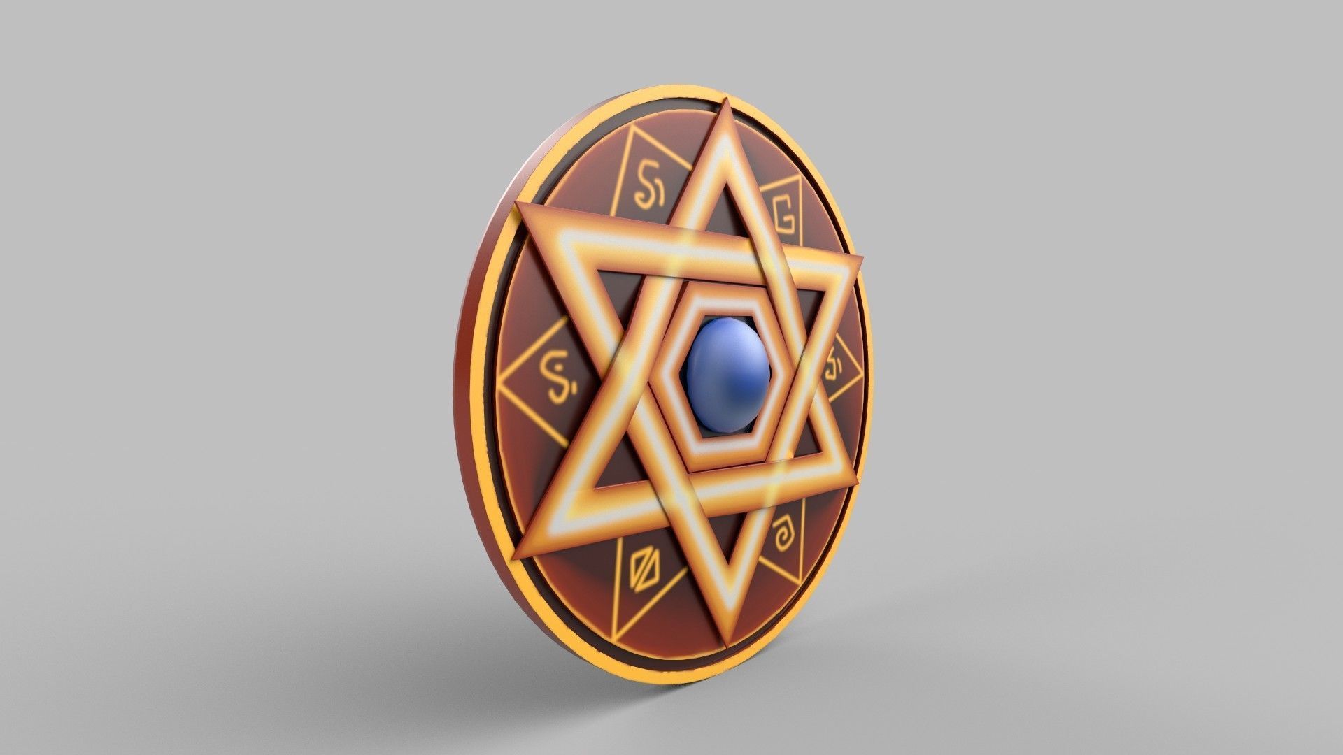 Stylized shield Low-poly 3D model_1