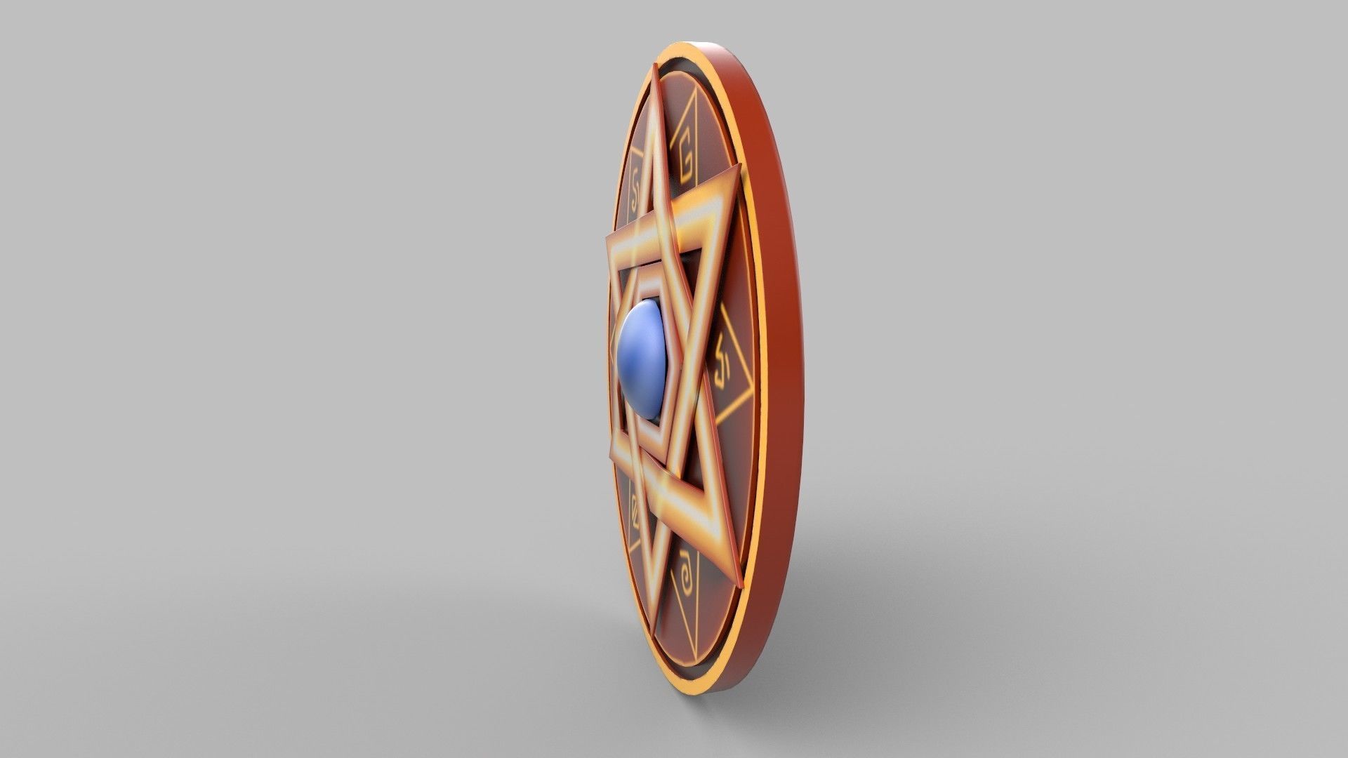 Stylized shield Low-poly 3D model_4