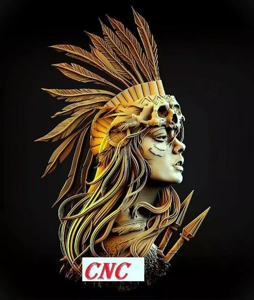 An Indian woman for CNC  3D print model_0