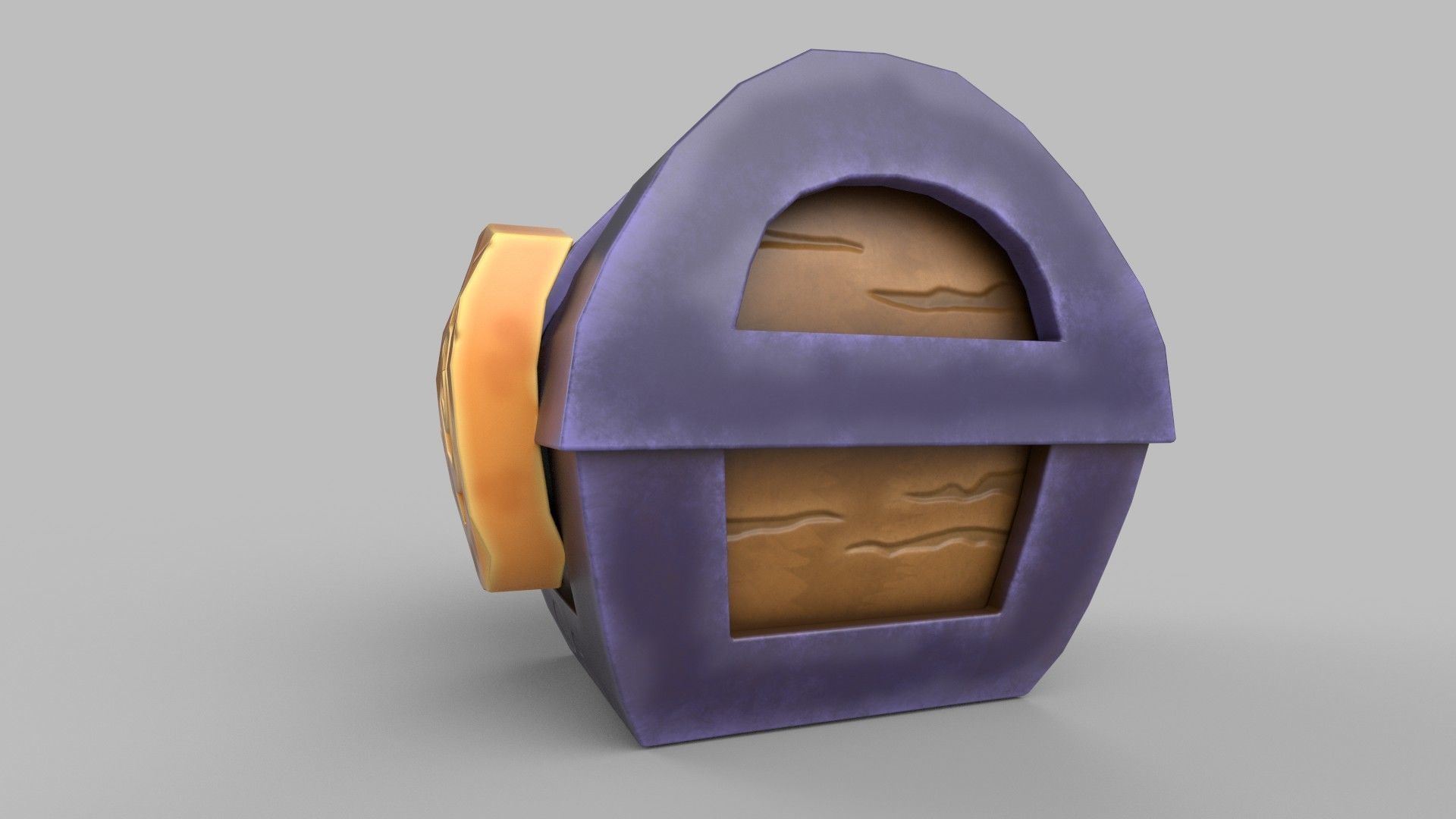 Stylized box Low-poly 3D model_2