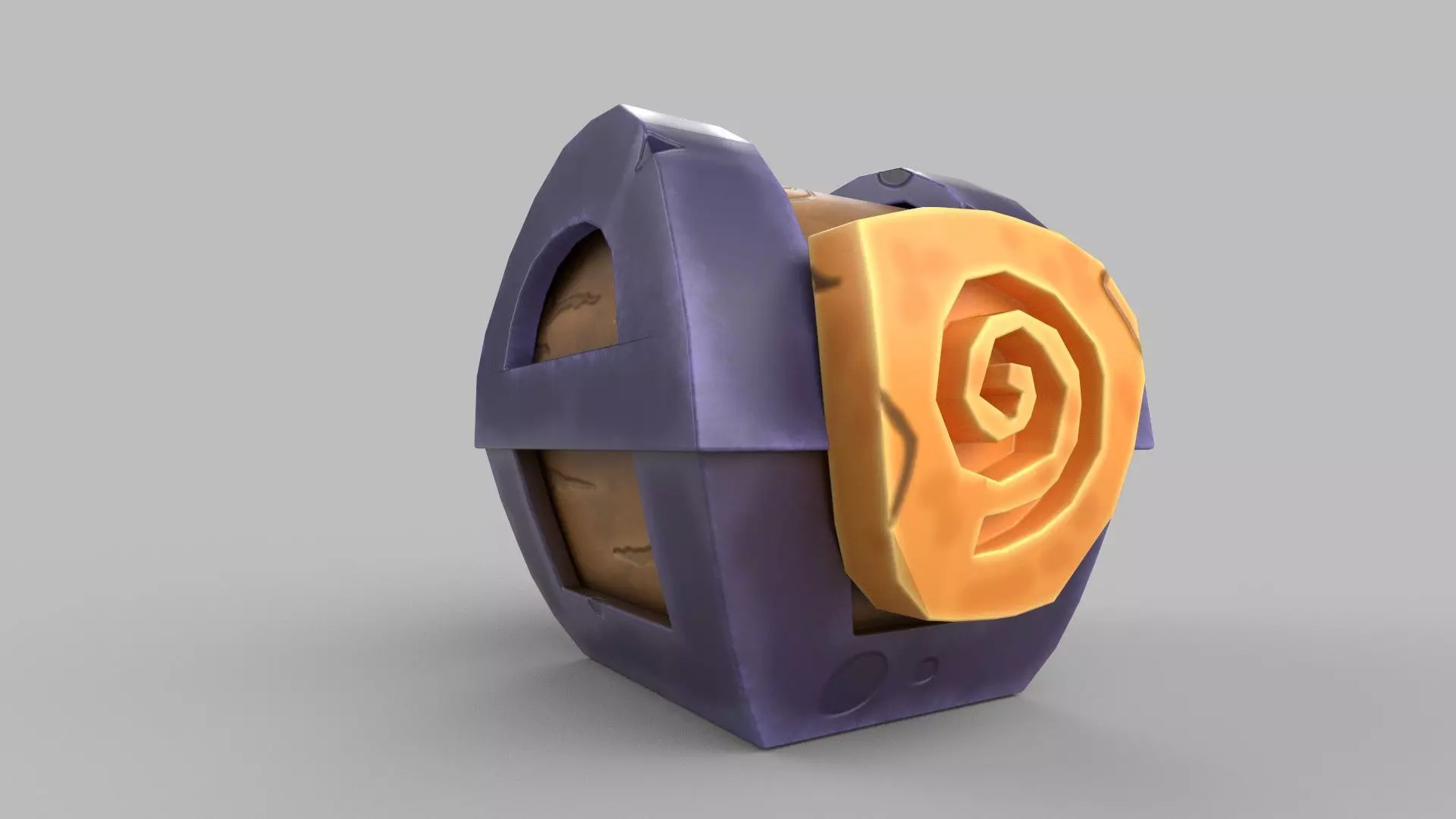 Stylized box Low-poly 3D model_0