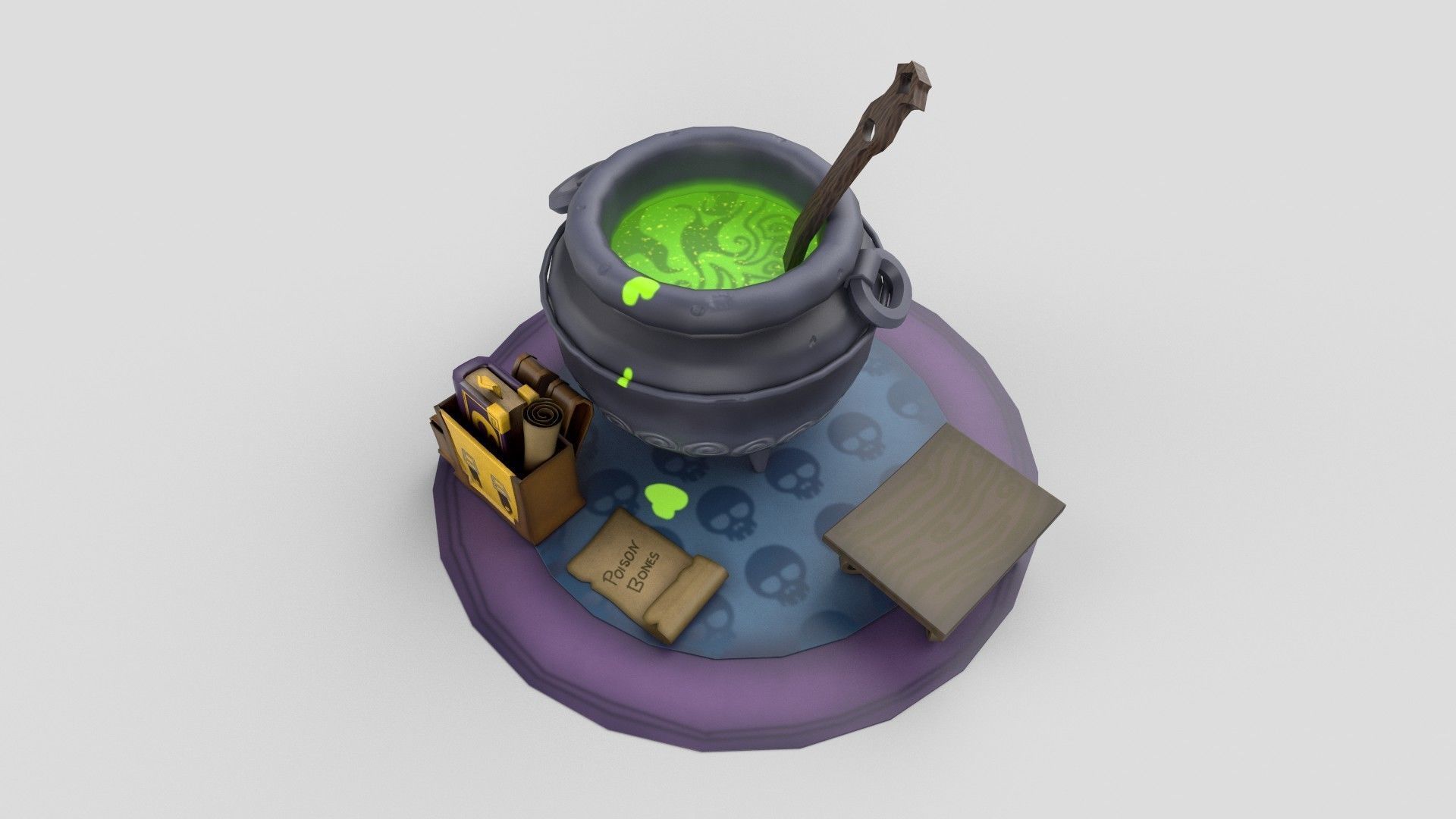  Stylized kitchen Low-poly 3D model_2