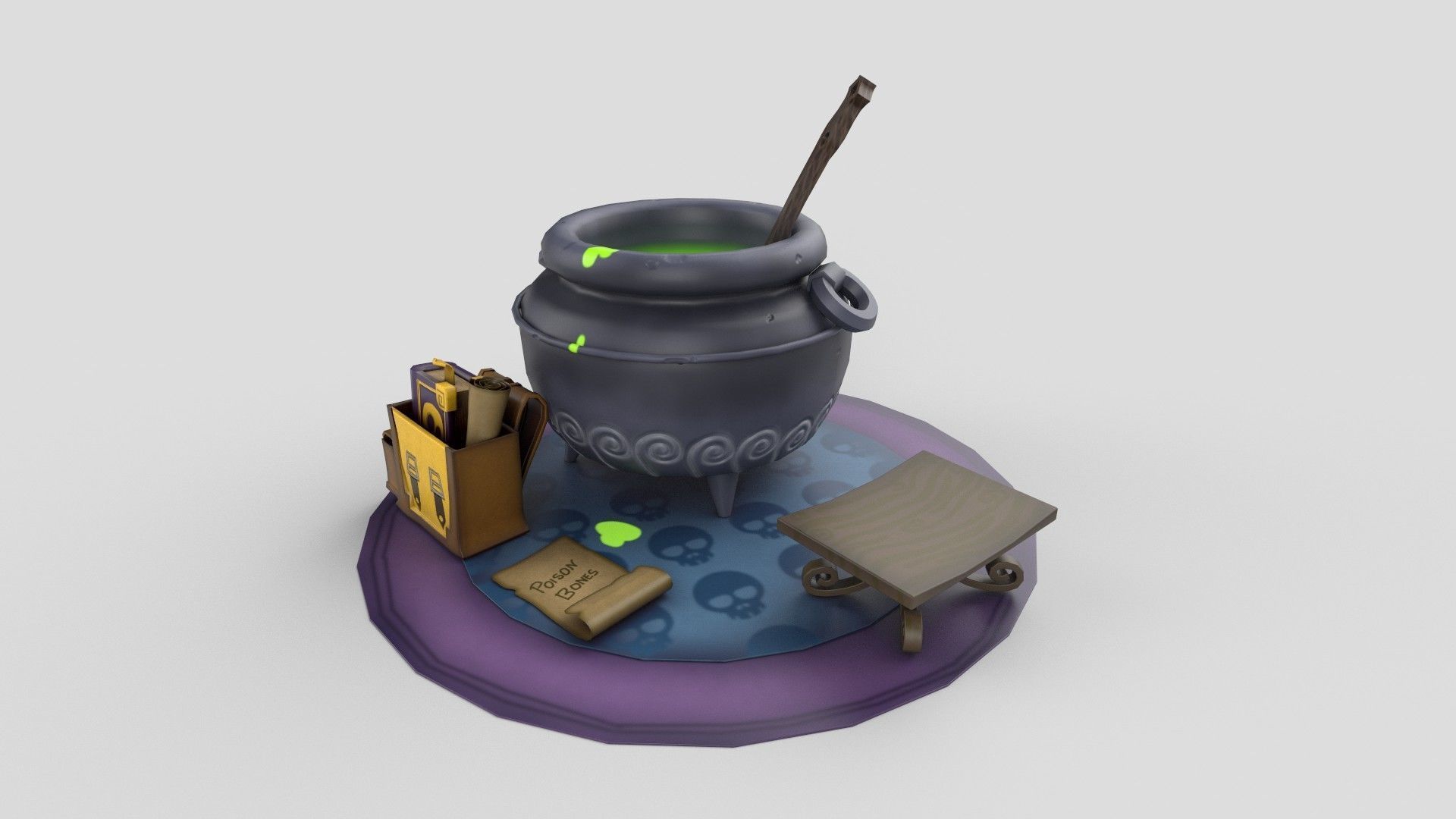  Stylized kitchen Low-poly 3D model_1