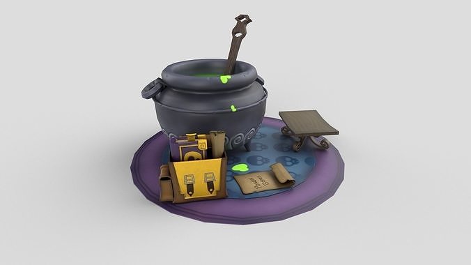 Stylized kitchen Low-poly 3D model