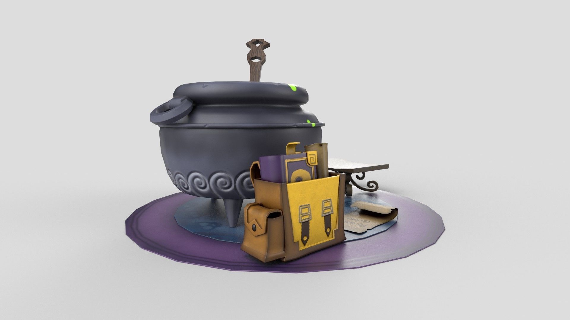  Stylized kitchen Low-poly 3D model_4